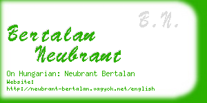 bertalan neubrant business card